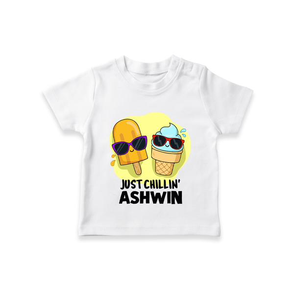 Just Chillin' Ice Cream Tshirt - WHITE - 0-5 Months Old (Chest 17")