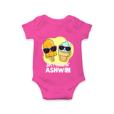 Just Chillin' Ice Cream Baby Romper - HOT PINK - New Born (Chest 14")