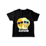 Just Chillin' Ice Cream Tshirt - BLACK - 0-5 Months Old (Chest 17")