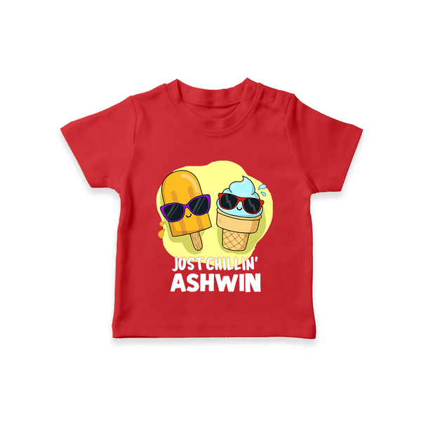 Just Chillin' Ice Cream Tshirt - RED - 0-5 Months Old (Chest 17")