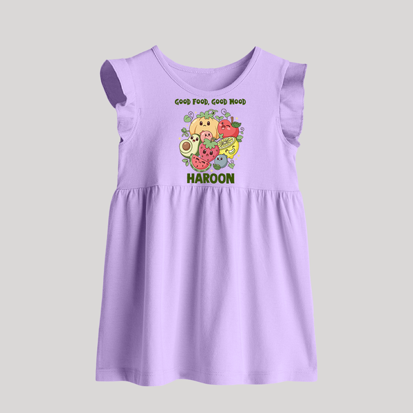Good Food Good Mood Baby Frock - LILAC - 0 - 3 Months Old (Chest 17")