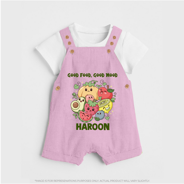 Good Food Good Mood Dungaree - BABY PINK - 0 - 5 Months Old (Chest 18")