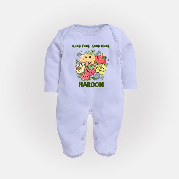 Good Food Good Mood Full body suit - BABY BLUE - New Born (Chest 7.5")