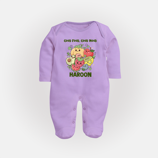 Good Food Good Mood Full body suit - LILAC - New Born (Chest 7.5")