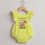 Good Food Good Mood Romper Frock - PASTEL YELLOW - 0 - 3 Months Old (Chest 19")