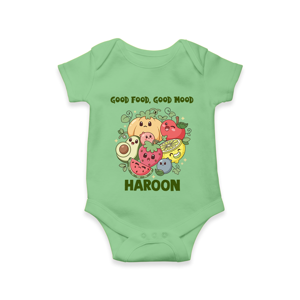 Good Food Good Mood Baby Romper - GREEN - New Born (Chest 14")