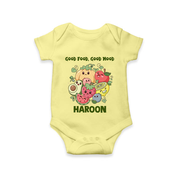 Good Food Good Mood Baby Romper - PASTEL YELLOW - New Born (Chest 14")