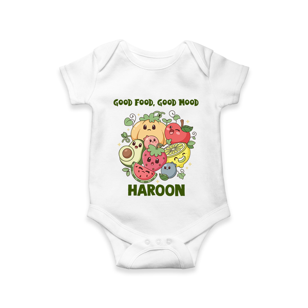 Good Food Good Mood Baby Romper - WHITE - New Born (Chest 14")