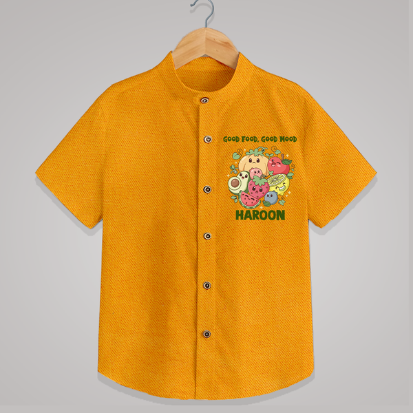 Good Food Good Mood Shirt - CHROME YELLOW - 0 - 6 Months Old (Chest 23")