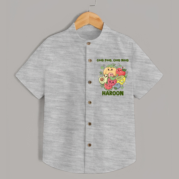 Good Food Good Mood Shirt - GREY - 0 - 6 Months Old (Chest 23")
