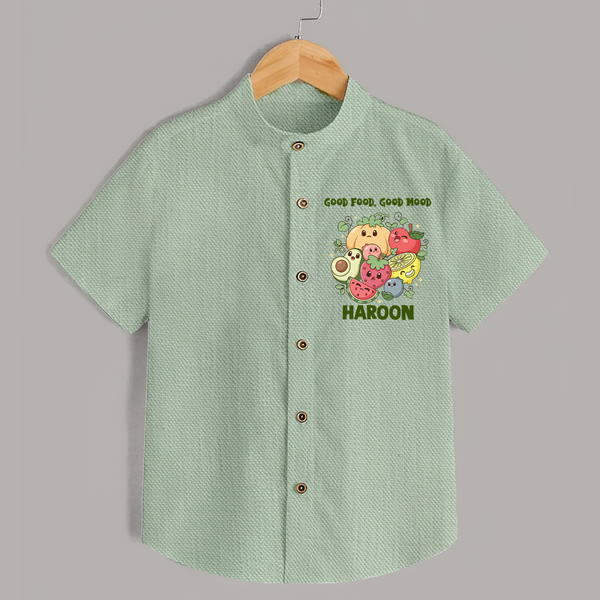 Good Food Good Mood Shirt - MINT GREEN - 0 - 6 Months Old (Chest 23")