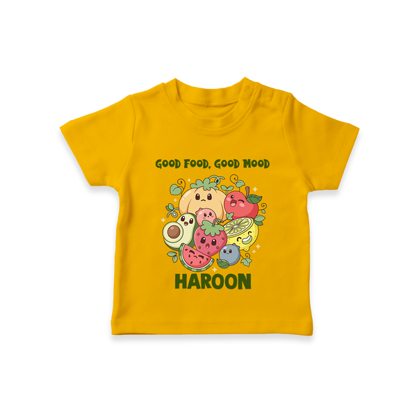Good Food Good Mood Tshirt - CHROME YELLOW - 0-5 Months Old (Chest 17")