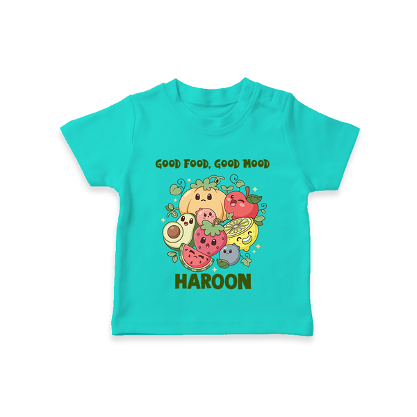 Good Food Good Mood Tshirt - TEAL - 0-5 Months Old (Chest 17")