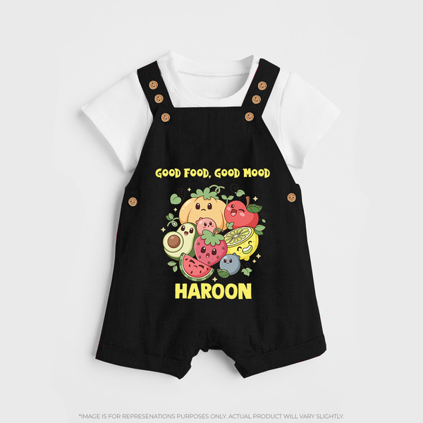 Good Food Good Mood Dungaree - BLACK - 0 - 5 Months Old (Chest 18")