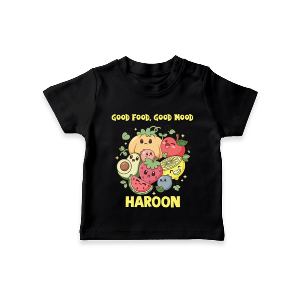 Good Food Good Mood Tshirt - BLACK - 0-5 Months Old (Chest 17")