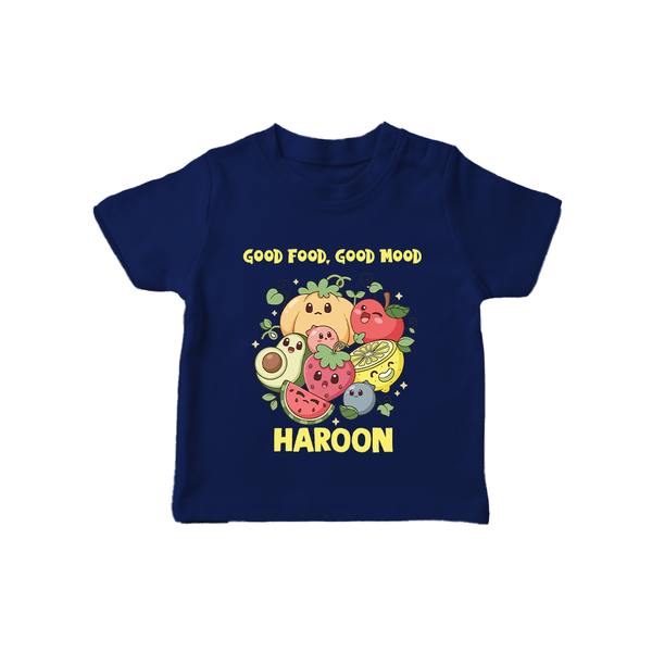 Good Food Good Mood Tshirt - NAVY BLUE - 0-5 Months Old (Chest 17")