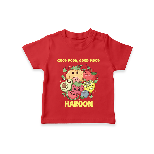 Good Food Good Mood Tshirt - RED - 0-5 Months Old (Chest 17")