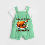 Crispy Juicy Chicken Dungaree - GREEN - 0 - 5 Months Old (Chest 18")