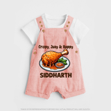 Crispy Juicy Chicken Dungaree - PEACH - 0 - 5 Months Old (Chest 18")