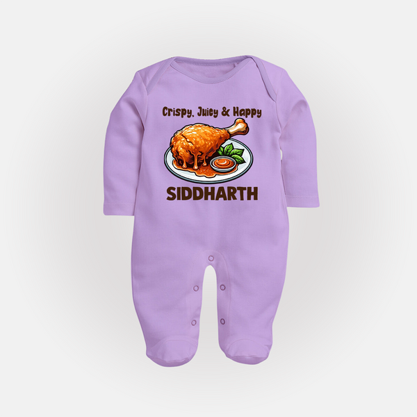 Crispy Juicy Chicken Full body suit - LILAC - New Born (Chest 7.5")