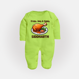 Crispy Juicy Chicken Full body suit - LIME GREEN - New Born (Chest 7.5")