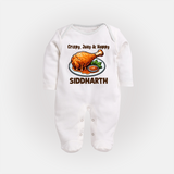 Crispy Juicy Chicken Full body suit - WHITE - New Born (Chest 7.5")