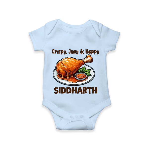 Crispy Juicy Chicken Baby Romper - BABY BLUE - New Born (Chest 14")