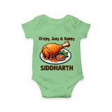 Crispy Juicy Chicken Baby Romper - GREEN - New Born (Chest 14")