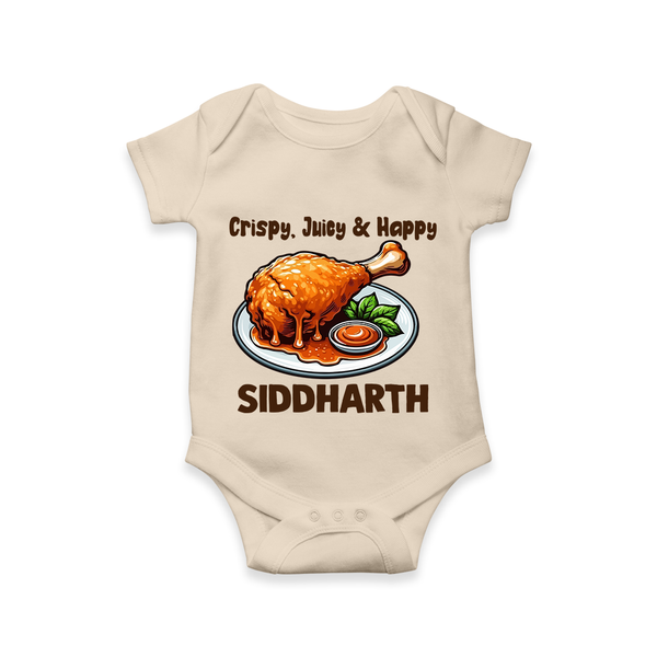 Crispy Juicy Chicken Baby Romper - IVORY - New Born (Chest 14")