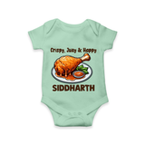 Crispy Juicy Chicken Baby Romper - MINT GREEN - New Born (Chest 14")