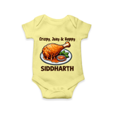 Crispy Juicy Chicken Baby Romper - PASTEL YELLOW - New Born (Chest 14")