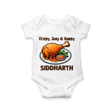 Crispy Juicy Chicken Baby Romper - WHITE - New Born (Chest 14")