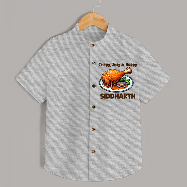 Crispy Juicy Chicken Shirt - GREY - 0 - 6 Months Old (Chest 23")