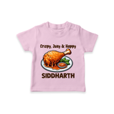 Crispy Juicy Chicken Tshirt - BABY PINK - 0-5 Months Old (Chest 17")