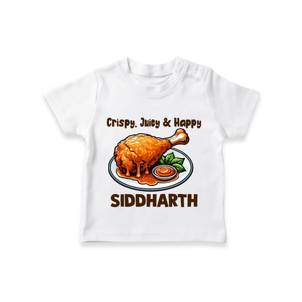 Crispy Juicy Chicken Tshirt - WHITE - 0-5 Months Old (Chest 17")