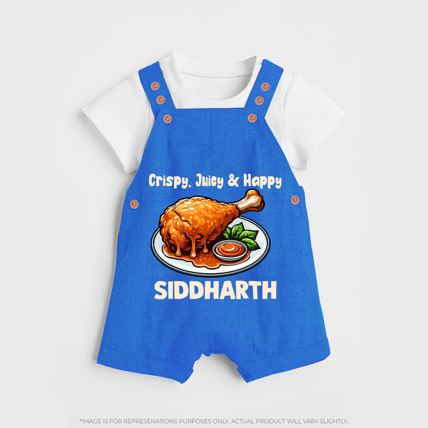 Crispy Juicy Chicken Dungaree - COBALT BLUE - 0 - 5 Months Old (Chest 18")