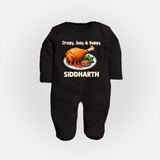 Crispy Juicy Chicken Full body suit - BLACK - New Born (Chest 7.5")