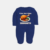 Crispy Juicy Chicken Full body suit - NAVY BLUE - New Born (Chest 7.5")