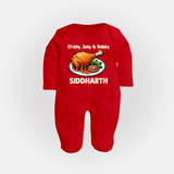 Crispy Juicy Chicken Full body suit - RED - New Born (Chest 7.5")