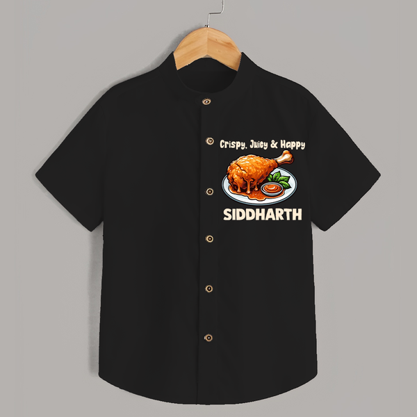 Crispy Juicy Chicken Shirt - BLACK - 0 - 6 Months Old (Chest 23")
