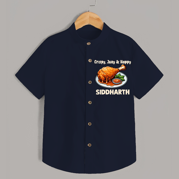 Crispy Juicy Chicken Shirt - NAVY BLUE - 0 - 6 Months Old (Chest 23")