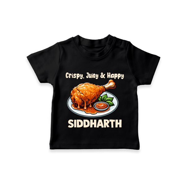 Crispy Juicy Chicken Tshirt - BLACK - 0-5 Months Old (Chest 17")