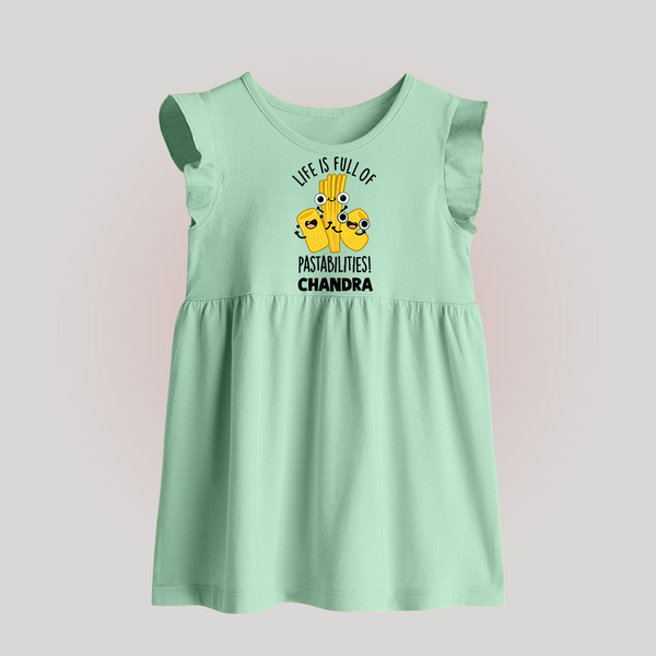 Pasta Lover Baby Frock - MINT GREEN - 0 - 3 Months Old (Chest 17")