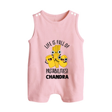 Pasta Lover Button Romper - BABY PINK - New Born (Chest 18")