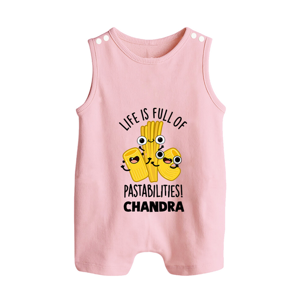 Pasta Lover Button Romper - BABY PINK - New Born (Chest 18")