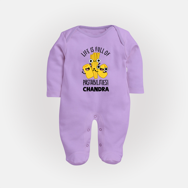 Pasta Lover Full body suit - LILAC - New Born (Chest 7.5")