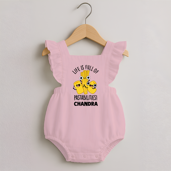 Pasta Lover Romper Frock - BABY PINK - 0 - 3 Months Old (Chest 19")