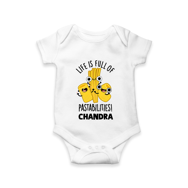 Pasta Lover Baby Romper - WHITE - New Born (Chest 14")