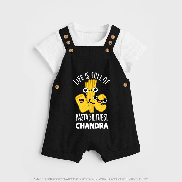 Pasta Lover Dungaree - BLACK - 0 - 5 Months Old (Chest 18")