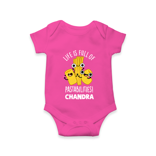 Pasta Lover Baby Romper - HOT PINK - New Born (Chest 14")